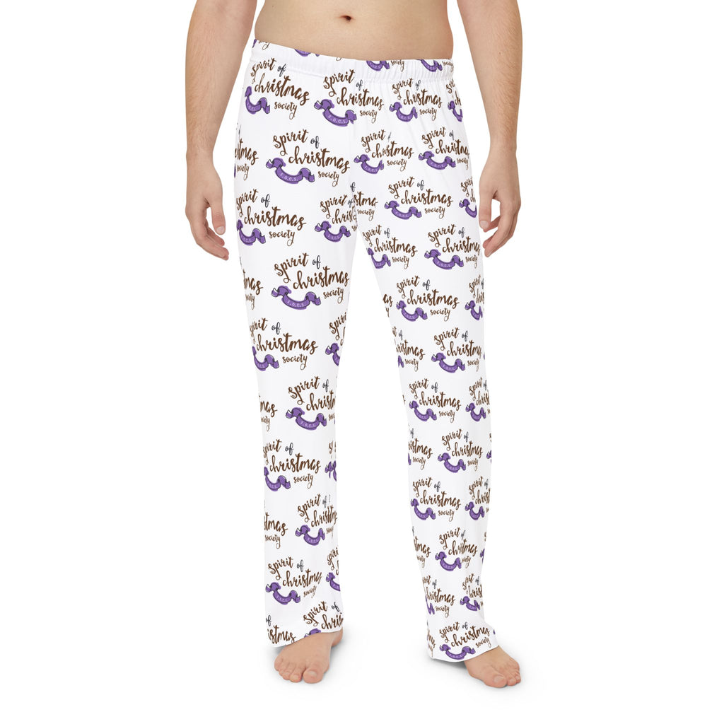 Men's Christmas Spirit Pajama Pants — All-Over Print Holiday Lounge Pants