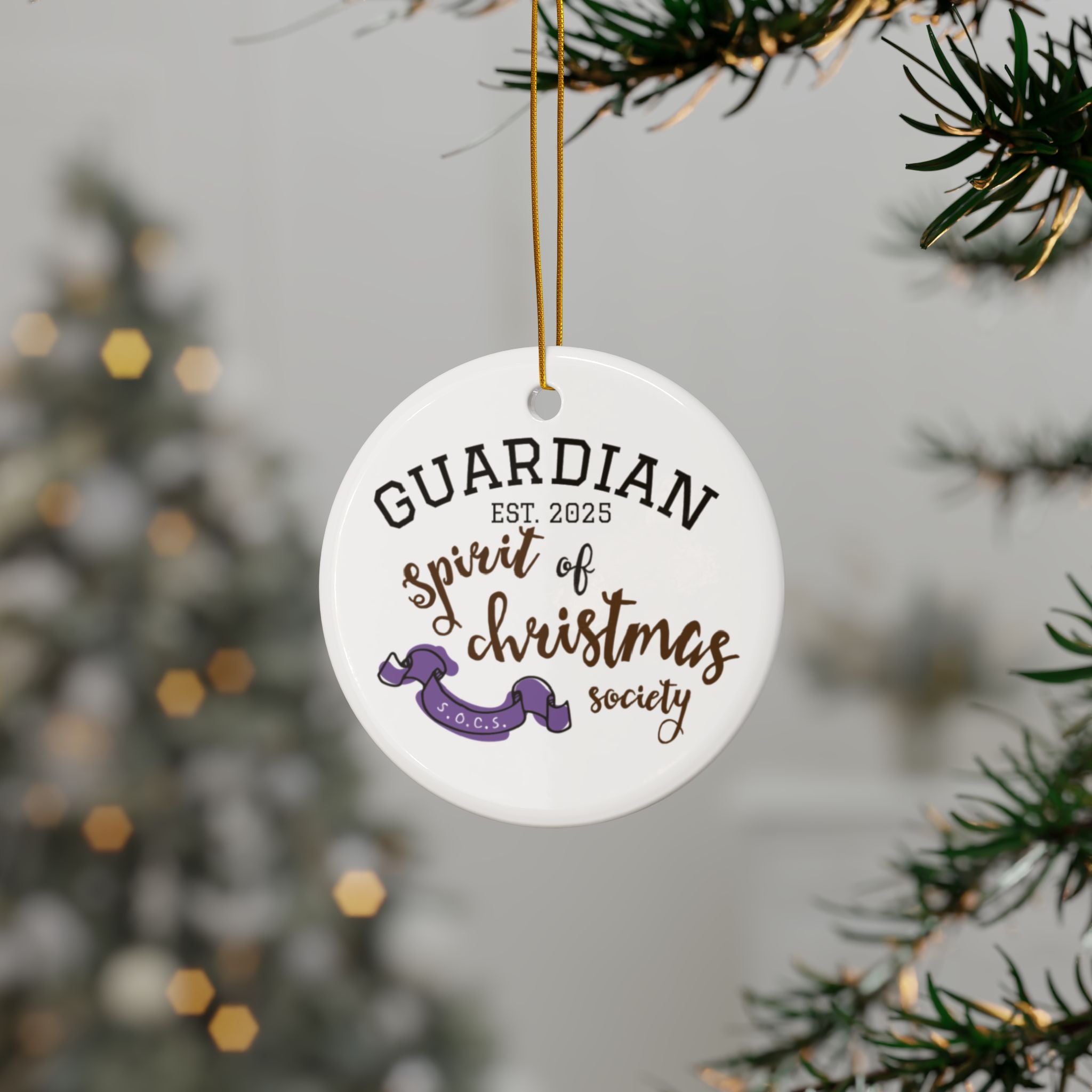 Keepsake Guardian Spirit of Christmas Ceramic Ornament – Personalized Holiday Keepsake