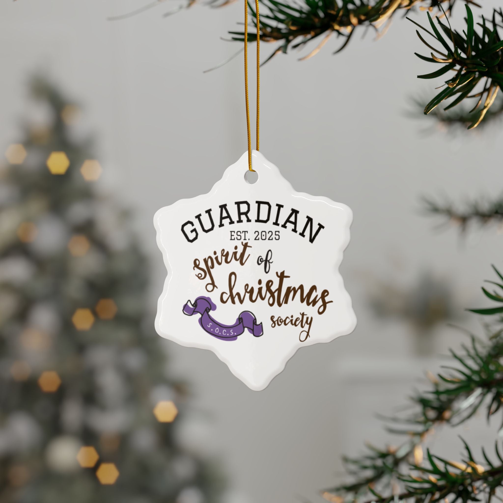 Keepsake Guardian Spirit of Christmas Ceramic Ornament – Personalized Holiday Keepsake