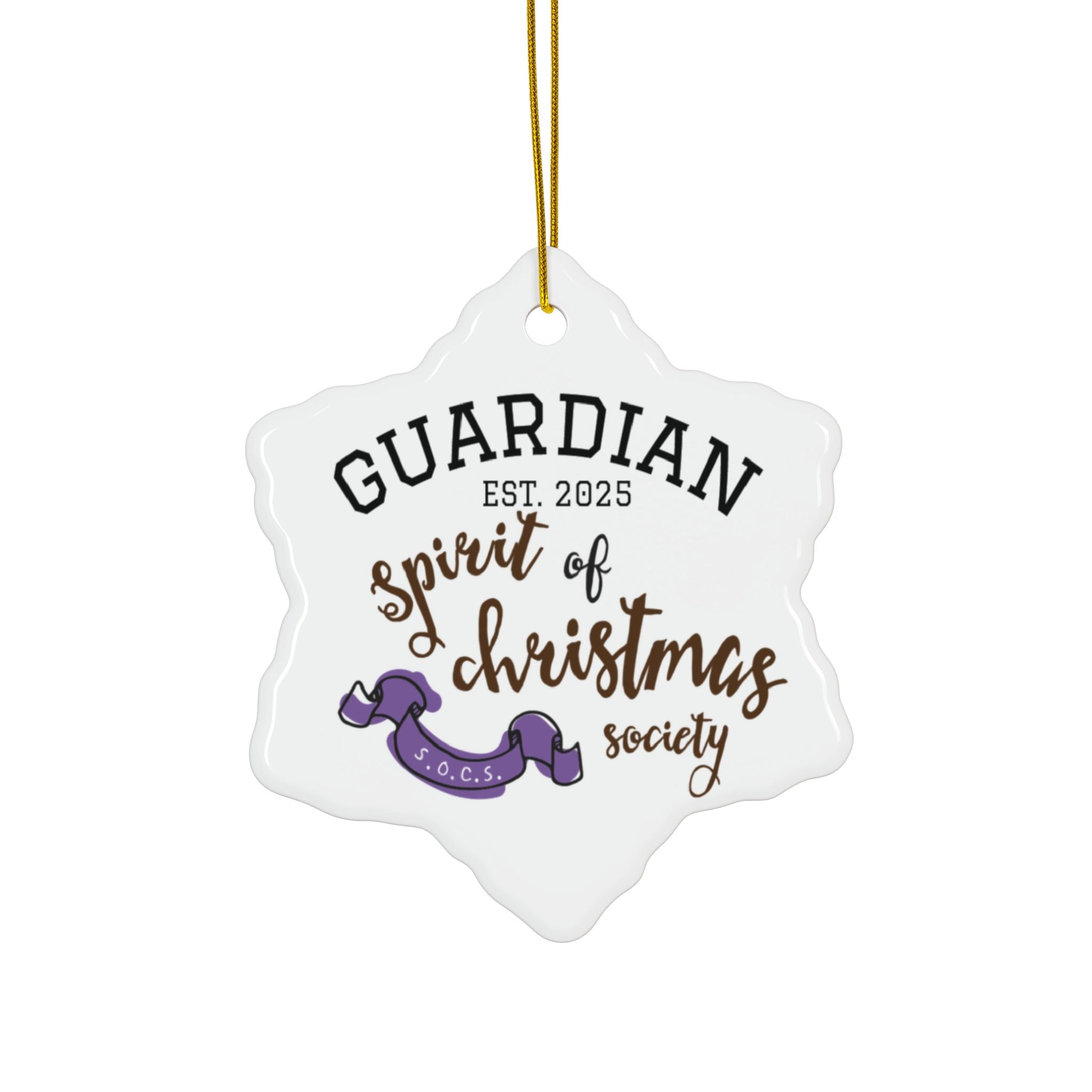 Keepsake Guardian Spirit of Christmas Ceramic Ornament – Personalized Holiday Keepsake