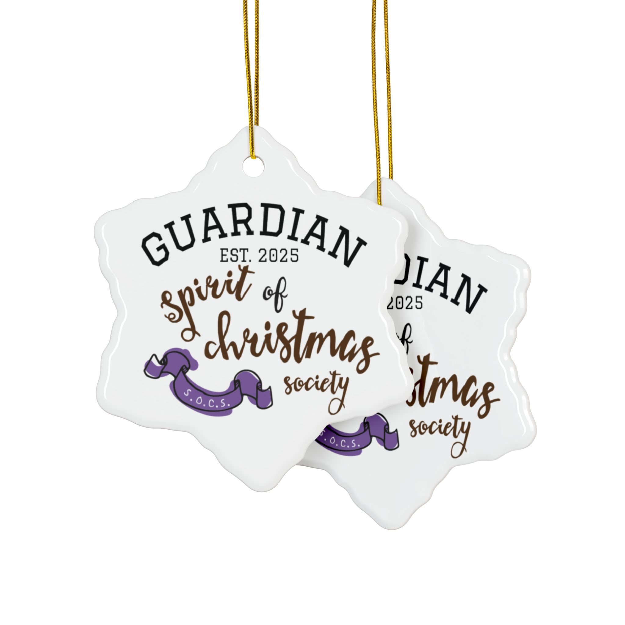 Keepsake Guardian Spirit of Christmas Ceramic Ornament – Personalized Holiday Keepsake