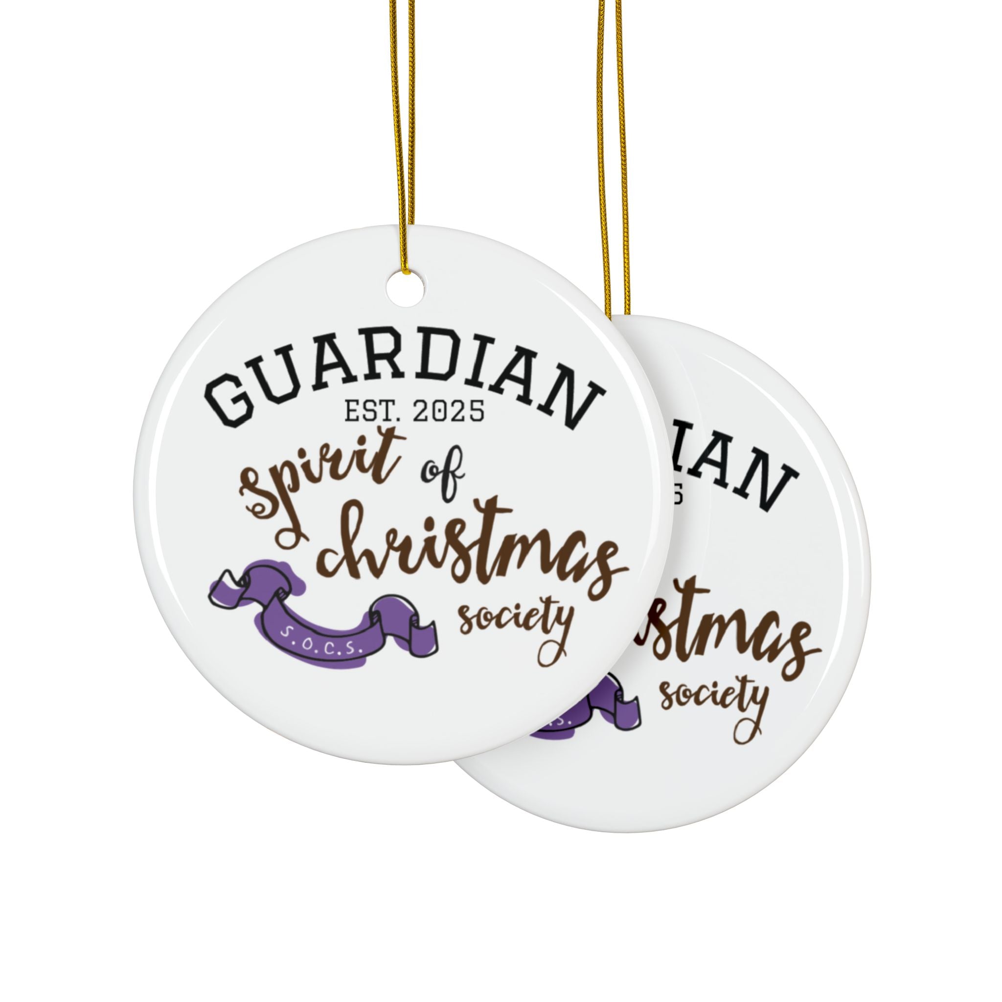 Keepsake Guardian Spirit of Christmas Ceramic Ornament – Personalized Holiday Keepsake